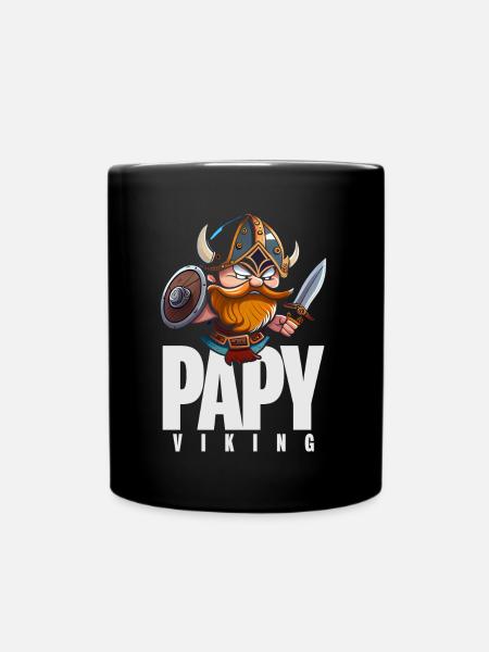 Papy viking rigolo dessin humour berserk valhalla - Mug uni - noir