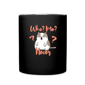 Qui, moi? Jamais - Chat effrayé - Mug uni - noir - Devant