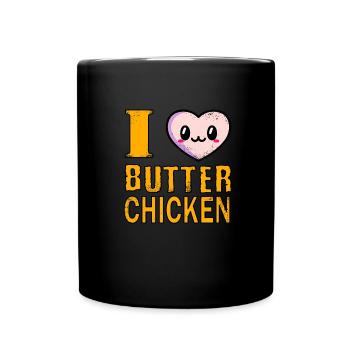 J’adore le poulet au beurre - cuisine indienne - Mug uni - noir - Devant