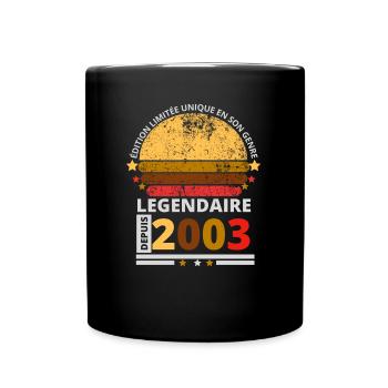 Légendaire depuis 2003 - Mug uni - noir - Devant