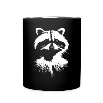 Cool raccoon silhouette - Full Colour Mug - black - Front