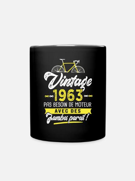 1963 Vélo Anniversaire Homme 60 ans vélos - Mug uni - noir