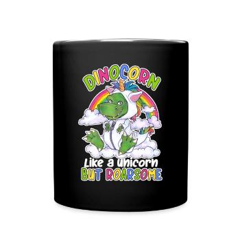 Dinocorn like a Unicorn but Roarsome Niedlich Dino - Tasse einfarbig - Schwarz - Vorne