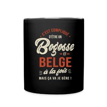 Belge Bogosse Cadeau Humour Belgique - Mug uni - noir - Devant