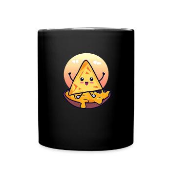 Chips de nacho dans un bain de fromage crémeux - Mug uni - noir - Devant