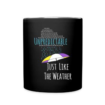 Non-binary raindrops non-binary PRIDE LGBT - Full Colour Mug - black - Front