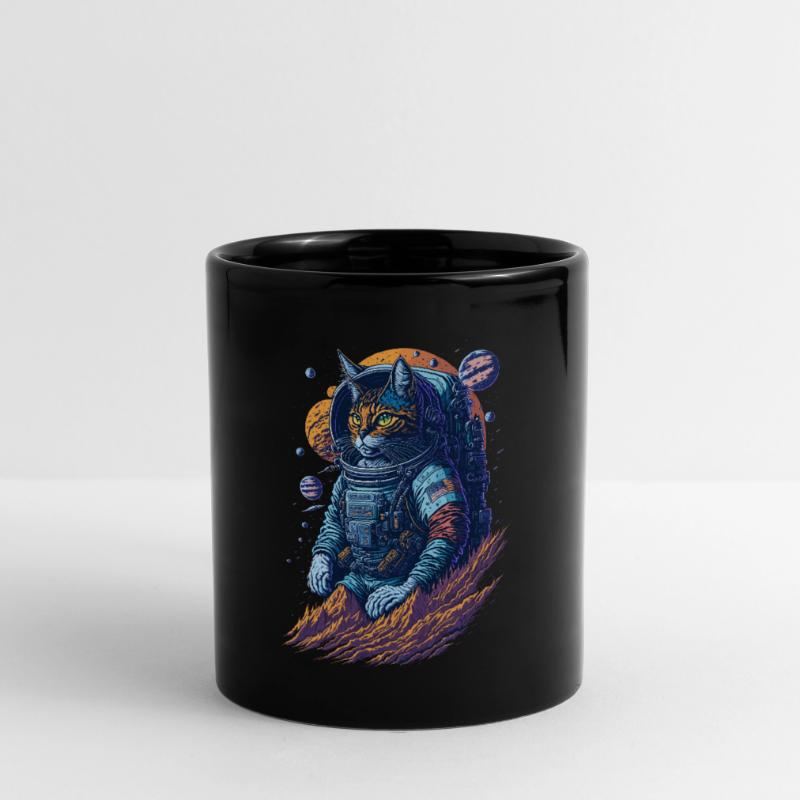 Illustration d’un chat dans une combinaison spatiale Mug uni