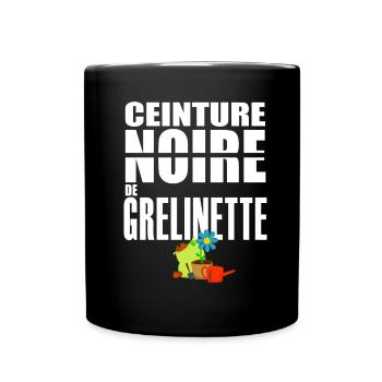 Jardin ceinture noire grelinette humour jardinier - Mug uni - noir - Devant