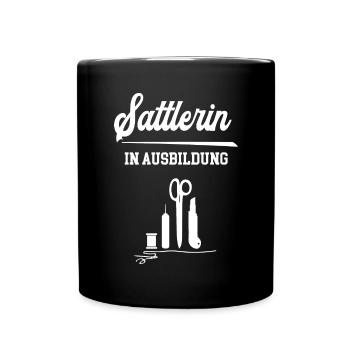 Sattlerin in Ausbildung Azubine Sattlerausbildung - Tasse einfarbig - Schwarz - Vorne