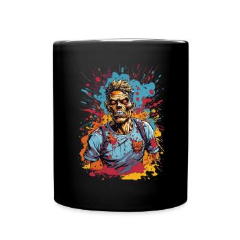 Zombie Comic Illustration - Tasse einfarbig - Schwarz - Vorne