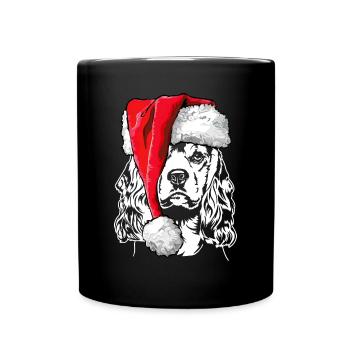 Père Noël American Cocker Spaniel Chiens de Noël - Mug uni - noir - Devant
