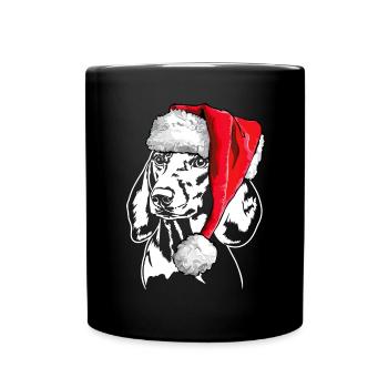 Santa Dachshund Dachshund Christmas Dogs Wilsigns - Full Colour Mug - black - Front