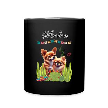Chihuahua viva Mexico motif - Full Colour Mug - black - Front