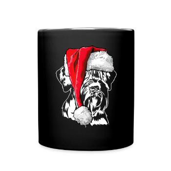 Père Noël géant Schnauzer chiens de Noël Wilsigns - Mug uni - noir - Devant