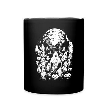 Geisterhaus Halloween Design - Tasse einfarbig - Schwarz - Vorne