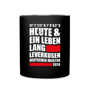 Deutscher Fußball Meister 2024 Leverkusen Retro - Tasse einfarbig - Schwarz - Vorne
