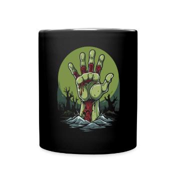 Resurrected Zombie Comic Illustration - Full Colour Mug - black - Front