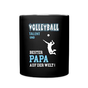 Volleyball Bester Papa Vater Vatertag Geburtstag - Tasse einfarbig - Schwarz - Vorne