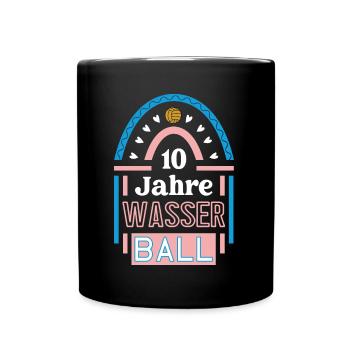 Wasserball Jubiläum 10 Jahre Trainerin Spielerin - Tasse einfarbig - Schwarz - Vorne