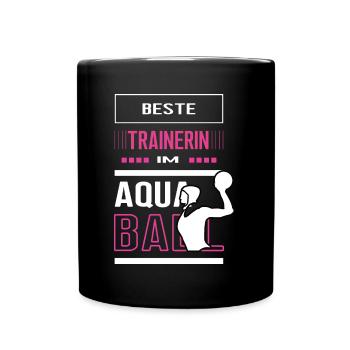 Beste Aquaball Trainerin Aquaballtrainerin Trainer - Tasse einfarbig - Schwarz - Vorne