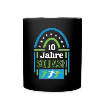 Squash Jubiläum 10 Jahre Trainer Spieler Jubi - Tasse einfarbig - Schwarz - Vorne