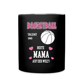 Basketball Beste Mama Mutter Muttertag Geburtstag - Tasse einfarbig - Schwarz - Vorne