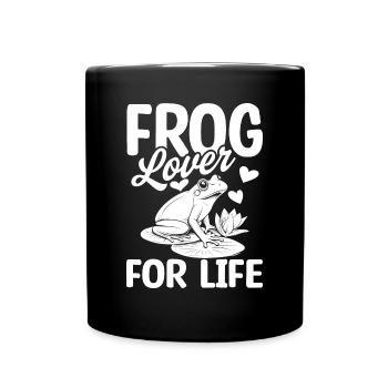 Amoureux des grenouilles pour la vie, - Mug uni - noir - Devant