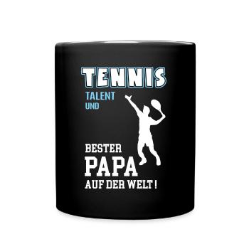 Tennis Bester Papa Vater Vatertag Geburtstag - Tasse einfarbig - Schwarz - Vorne