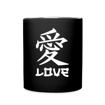 T-shirt with Japanese Kanji "Love" - Full Colour Mug - black - Front