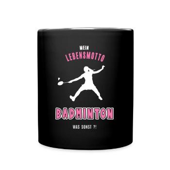 Badminton Badmintonerin Spielerin Badmintonspiel - Tasse einfarbig - Schwarz - Vorne