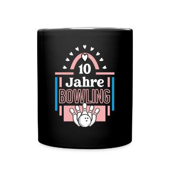 Bowling Jubiläum 10 Jahre Spielerin Bowlerin - Tasse einfarbig - Schwarz - Vorne
