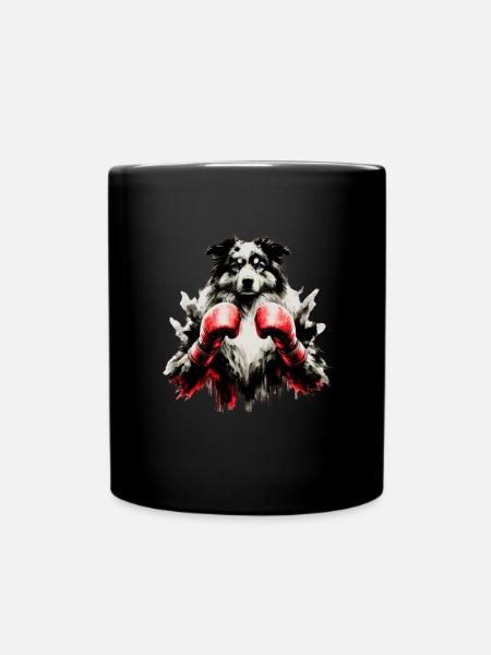 Boxing Aussie – Der Kämpferhund - Tasse einfarbig - Schwarz