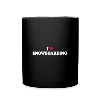 Snowboard I Love Snowboarding Snowboarder - Full Colour Mug - black - Front