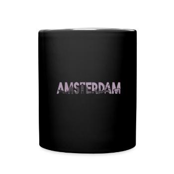 Amsterdam Skyline Silhouette – Urban - Full Colour Mug - black - Front