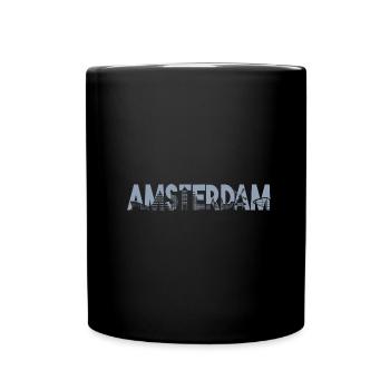 Amsterdam Skyline Silhouette – Städtische Schönhei - Tasse einfarbig - Schwarz - Vorne