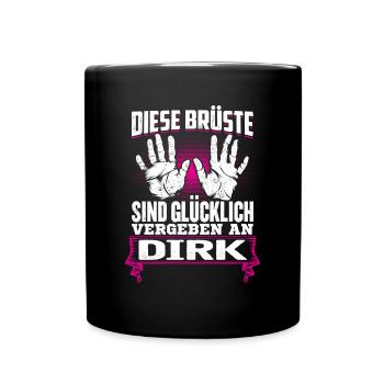 DIRK - Brüste Geschenk - Tasse einfarbig - Schwarz - Vorne