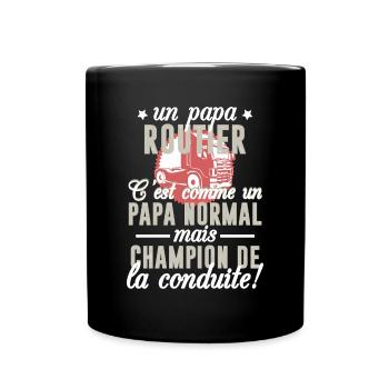 un papa ROUTIER - Mug uni - noir - Devant