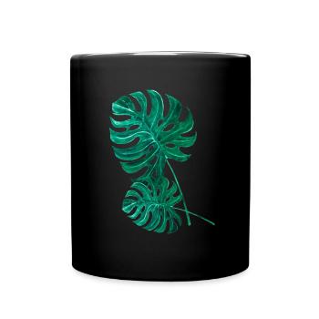 Monstera palm leaf - Full Colour Mug - black - Front