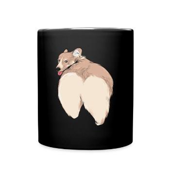 Corgi butt dog funny humor funny fur - Full Colour Mug - black - Front