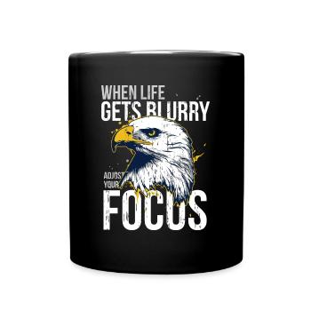 Adler - Tasse einfarbig - Schwarz - Vorne