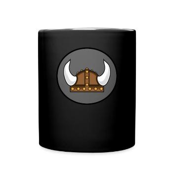 Wikinger Helm im Kreis - Tasse einfarbig - Schwarz - Vorne