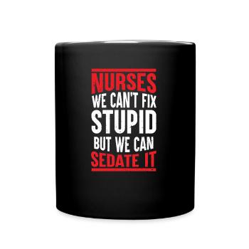 Chemise d'infirmière drôle disant anesthésie - Mug uni - noir - Devant