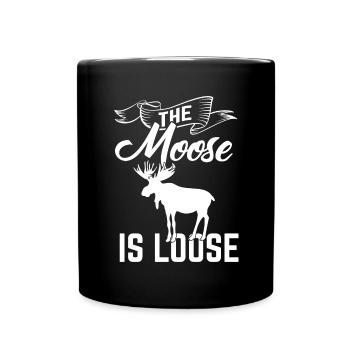 Moose is Loose Elk Spirit Animal Gift Idea - Full Colour Mug - black - Front