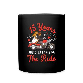 15e anniversaire de mariage 15 ans, profitant du - Mug uni - noir - Devant