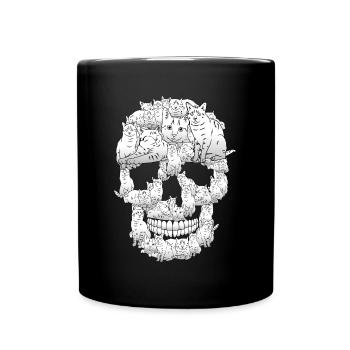 Halloween Chat Crâne Spooky Chat Amant Cadeau - Mug uni - noir - Devant