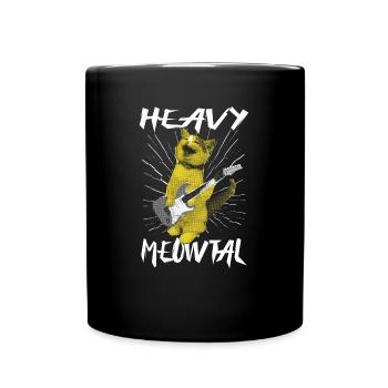 Heavy Meowtal Cat Cat Gift Idea - Full Colour Mug - black - Front