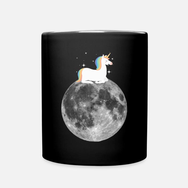 Cute Unicorn Moon Geschenkidee Bestseller - Tasse einfarbig - Schwarz