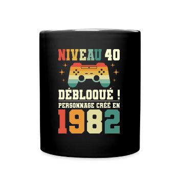 Anniversaire 40 Ans Geek Niveau 40 Humour - Mug uni - noir - Devant