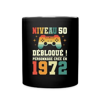 Anniversaire 50 Ans Geek Niveau 50 Humour - Mug uni - noir - Devant