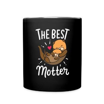 Le meilleur Motter Animal Pun Otter Lover Drôle - Mug uni - noir - Devant